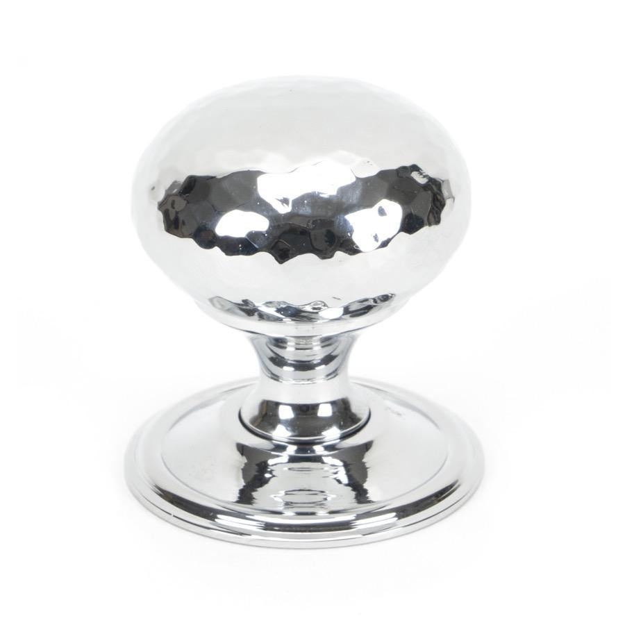 From the Anvil Polished Chrome Hammered Mushroom Cabinet Knob 38mm - No.42 Interiors