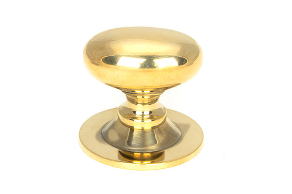 Aged Brass Oval Cabinet Knob 33mm