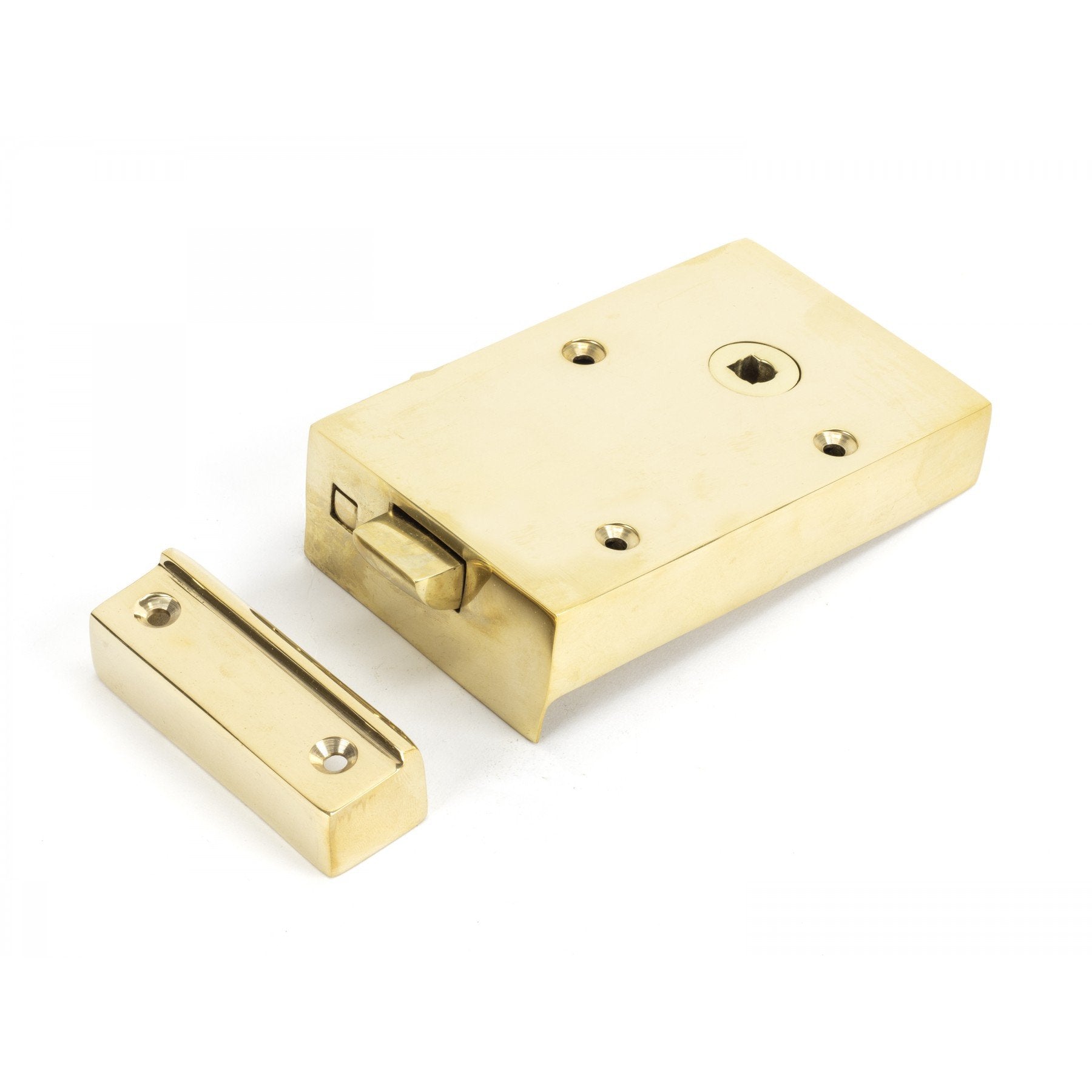 From the Anvil Polished Brass Right Hand Bathroom Latch - No.42 Interiors