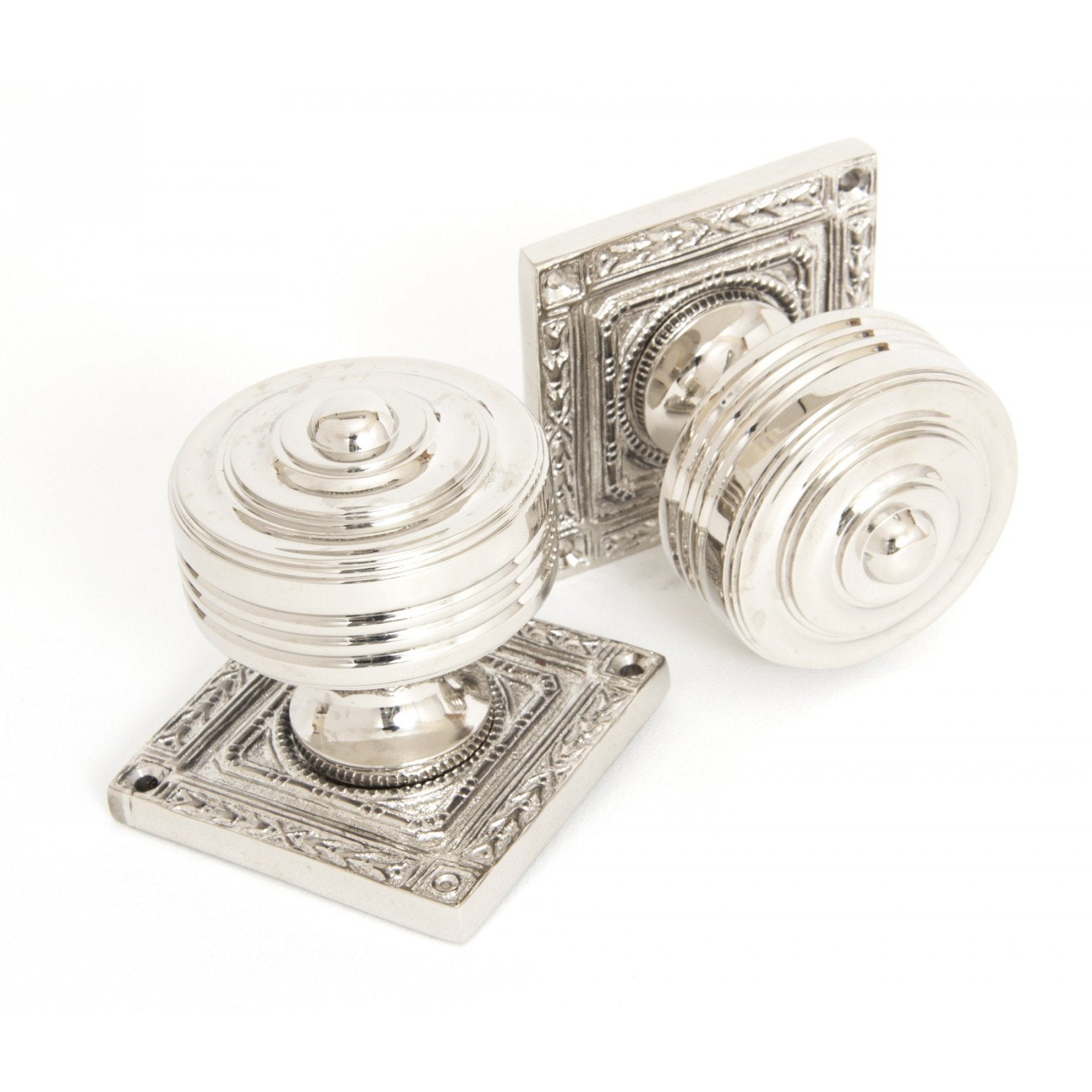 From the Anvil Polished Nickel Tewkesbury Square Mortice Knob Set - No.42 Interiors