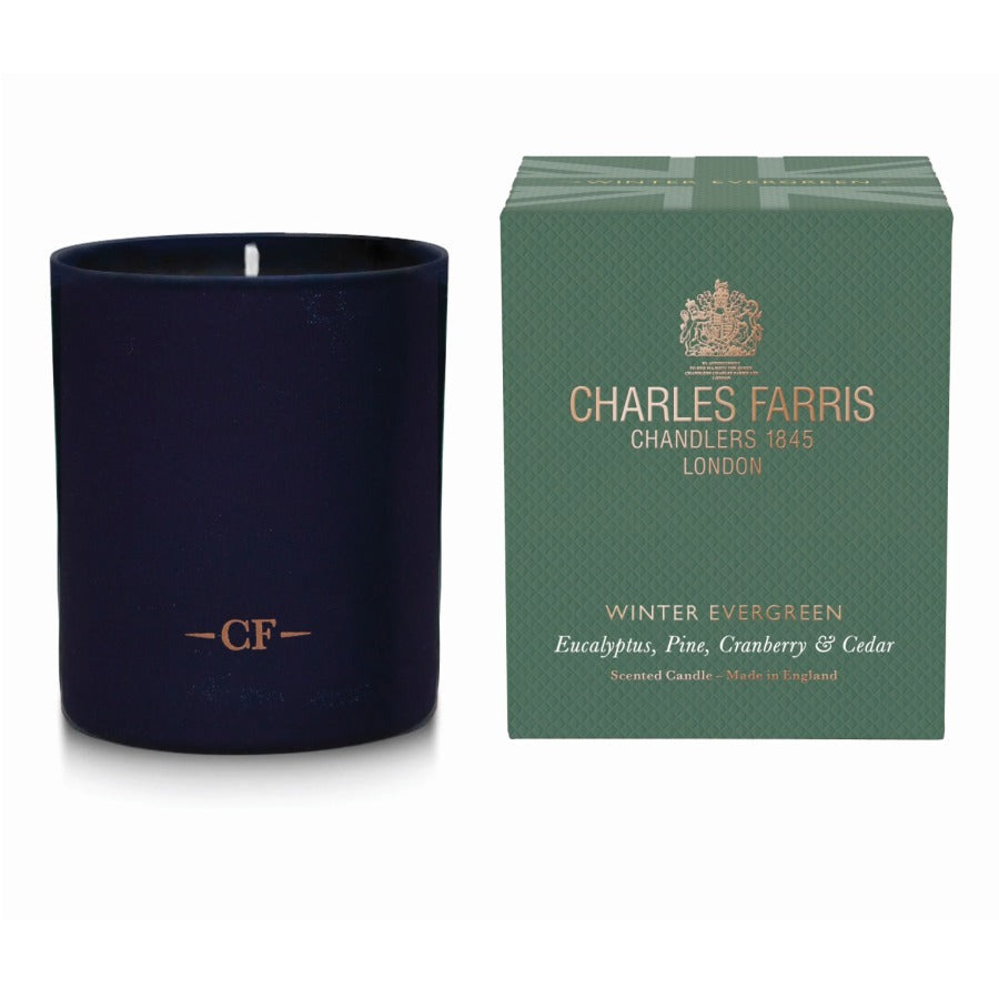 Charles Farris Winter Evergreen Scented Candle | Eucalyptus, Pine, Cranberry & Cedar