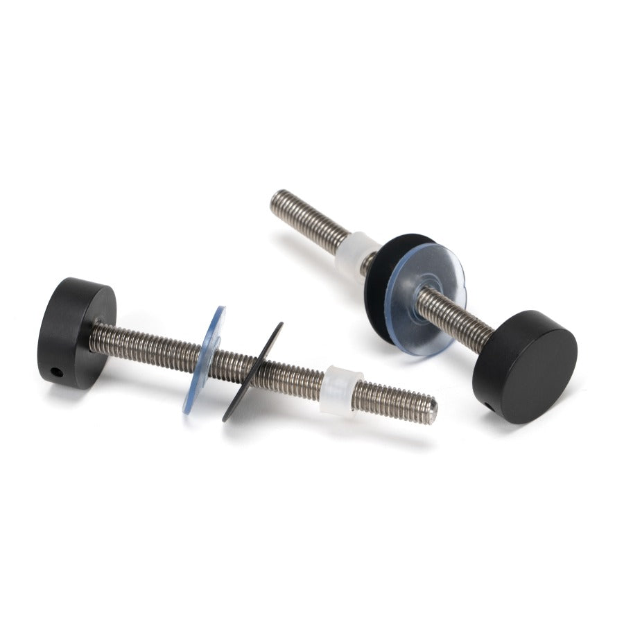From the Anvil product code 50273 Matt Black SS (304) 100mm Bolt Fixings for T Bar (2), available at No.42 Interiors. Free Delivery on orders over £50. Looking for from the anvil stockists near me, No.42 Interiors on Carter Street, Uttoxeter has a wide range of From the Anvil Ironmongery on display and available to buy in-store or order with the option of next day delivery. 