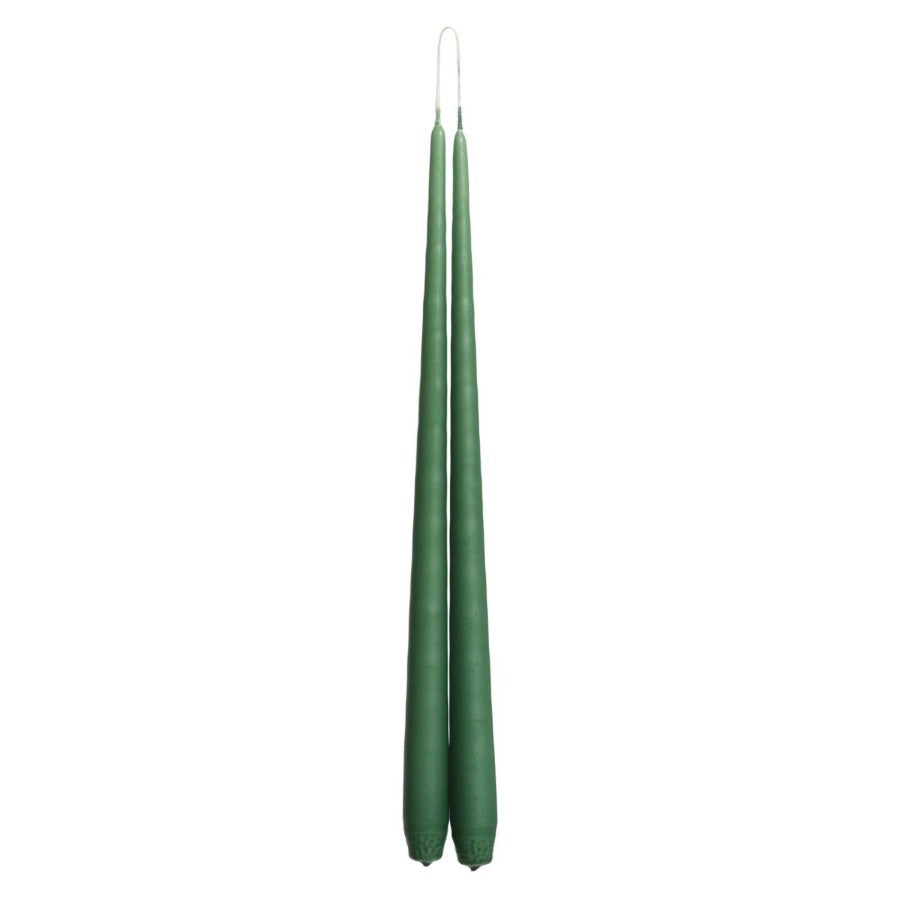 Charles Farris Pair of Tapered Dinner Candles in Evergreen