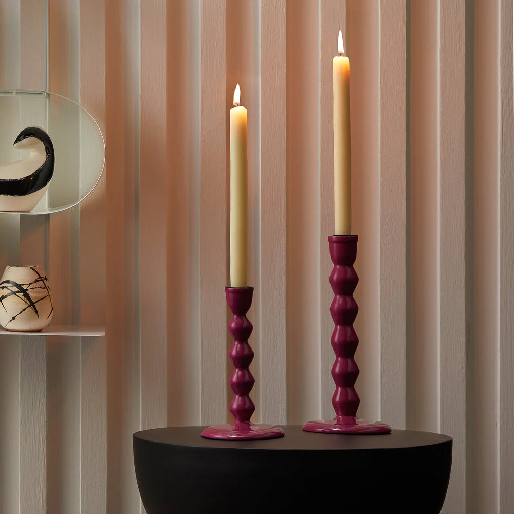 Pooky Smaller mildred candlestick in hot pink