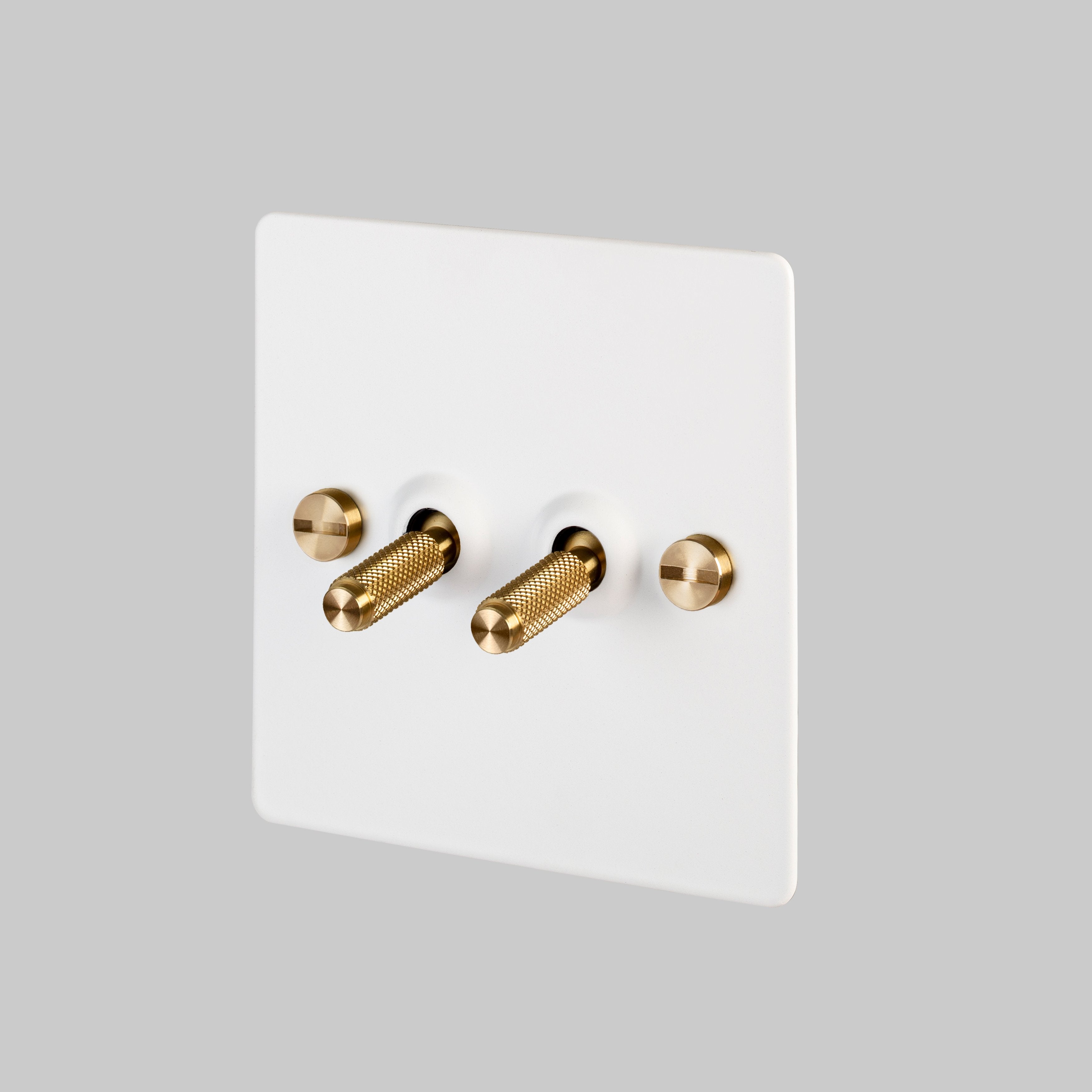 Buster and Punch 2G TOGGLE SWITCH / WHITE / BRASS - No.42 Interiors
