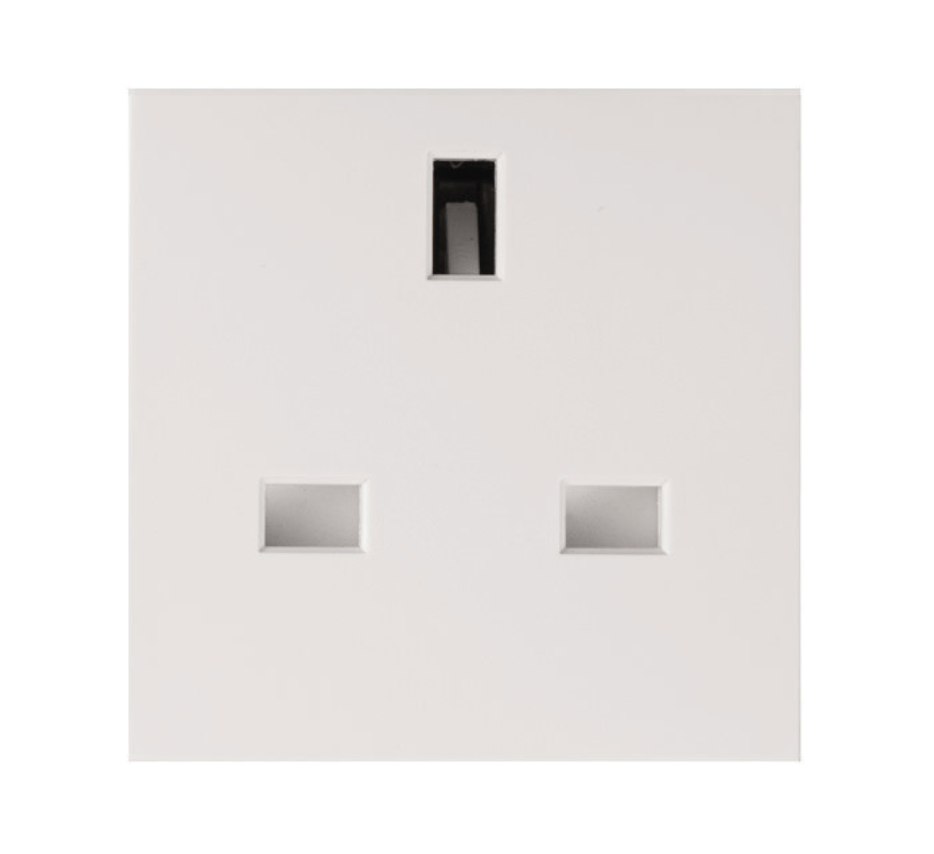 Buster and Punch ELECTRICITY PLATE INSERTS - 13A UK Socket (2 module) WHITE - No.42 Interiors
