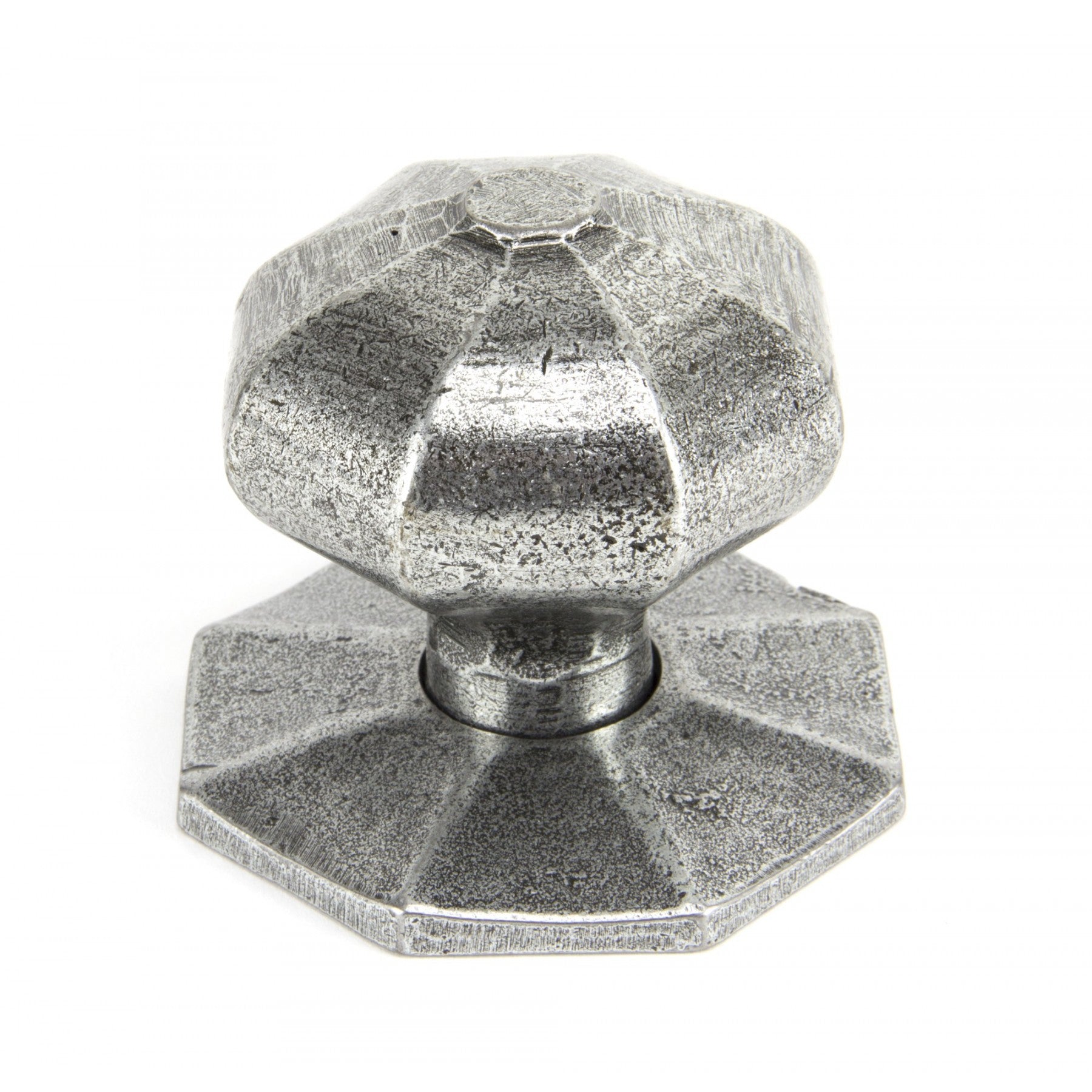 From the Anvil Pewter Octagonal Mortice/Rim Knob Set - Large