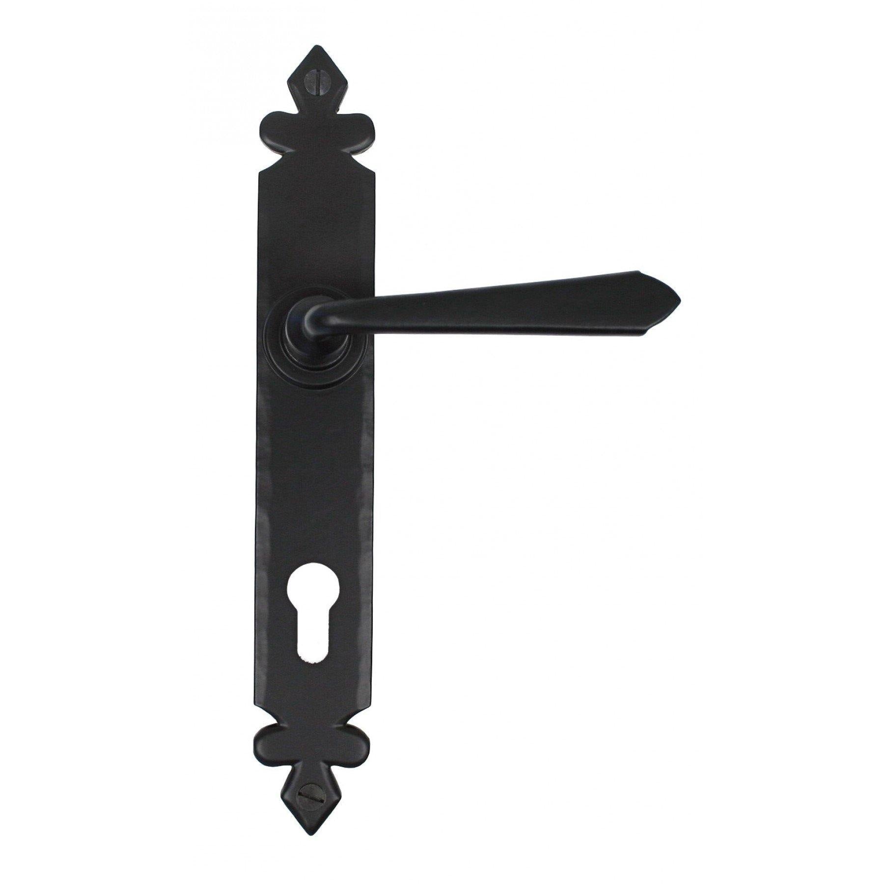 From the Anvil Black Cromwell Lever Espag. Lock Set