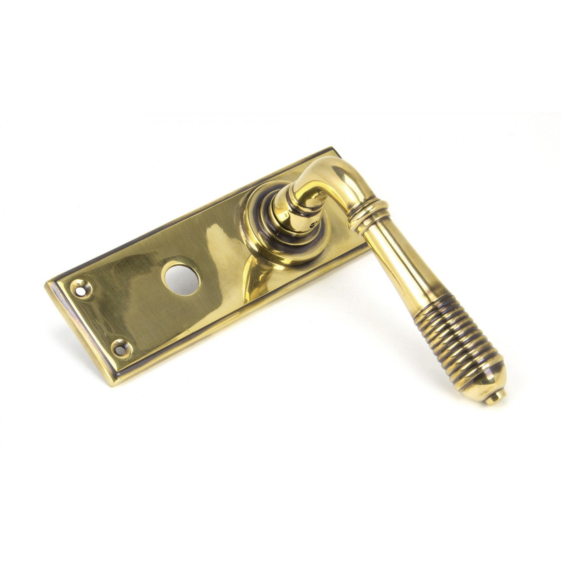 From the Anvil Aged Brass Reeded Lever Bathroom Set