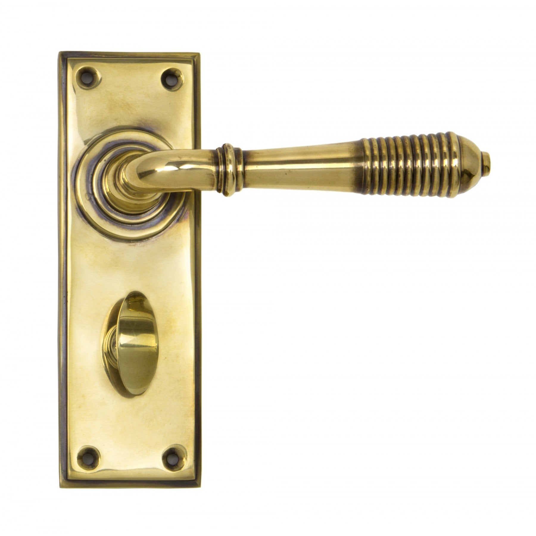 From the Anvil Aged Brass Reeded Lever Bathroom Set - No.42 Interiors