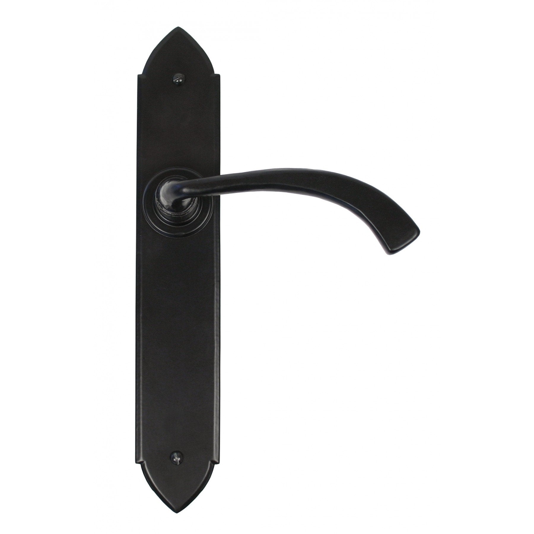 From the Anvil Black Gothic Curved Sprung Lever Latch Set
