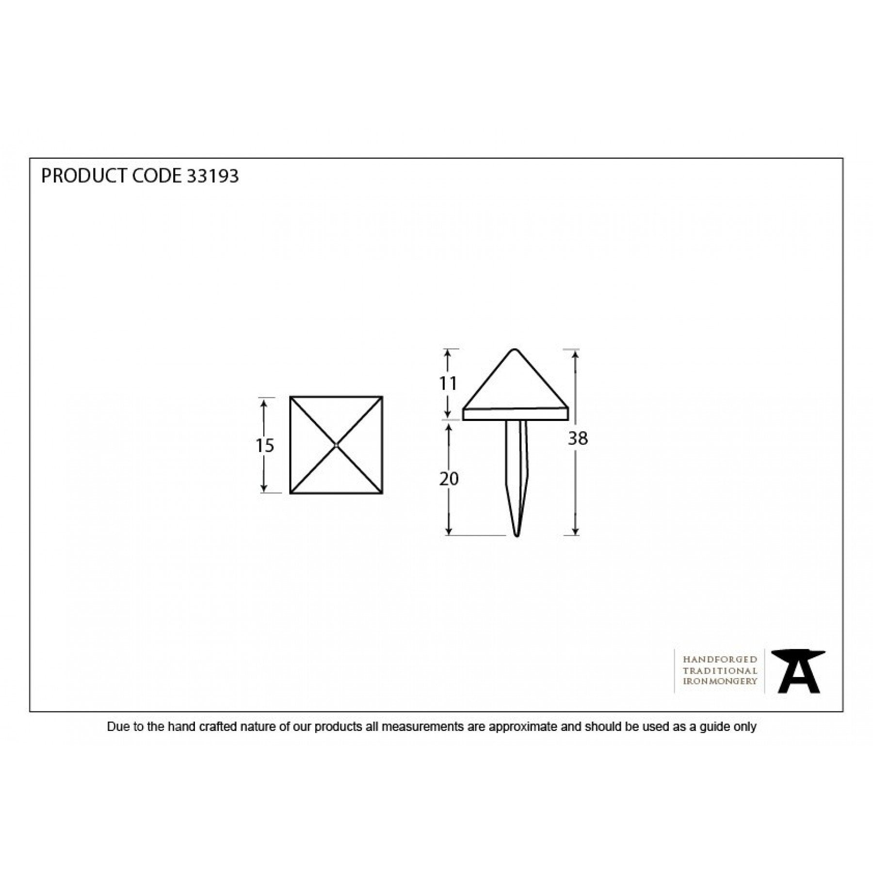 From the Anvil Black Pyramid Door Stud - Small