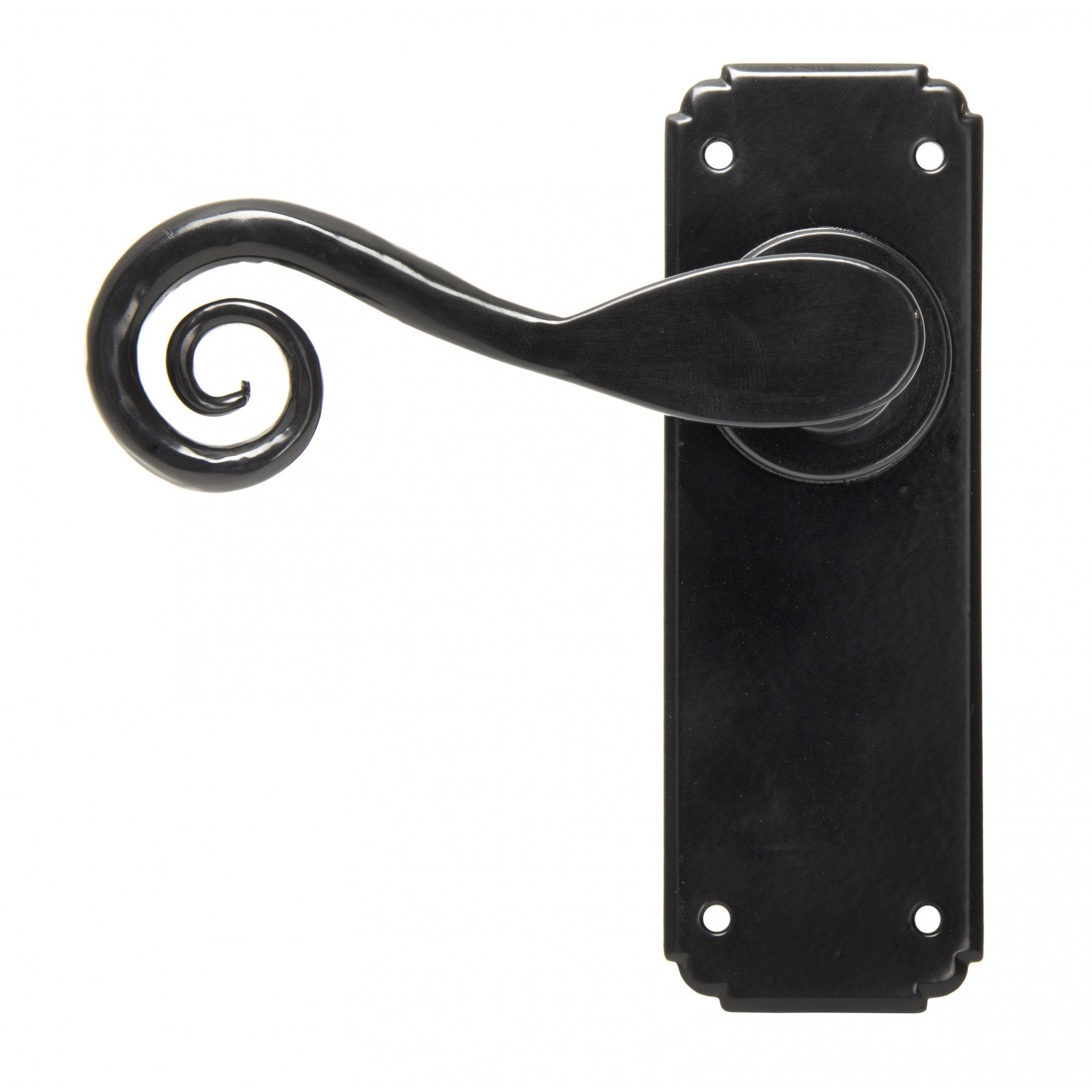 From the Anvil Black Sprung Monkeytail Lever Latch Handle Set