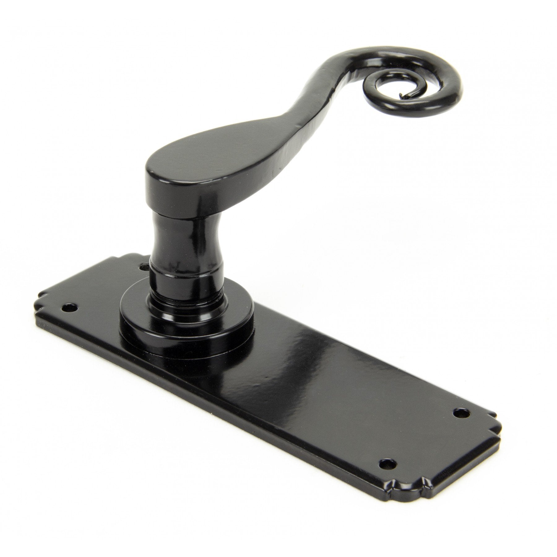 From the Anvil Black Sprung Monkeytail Lever Latch Handle Set
