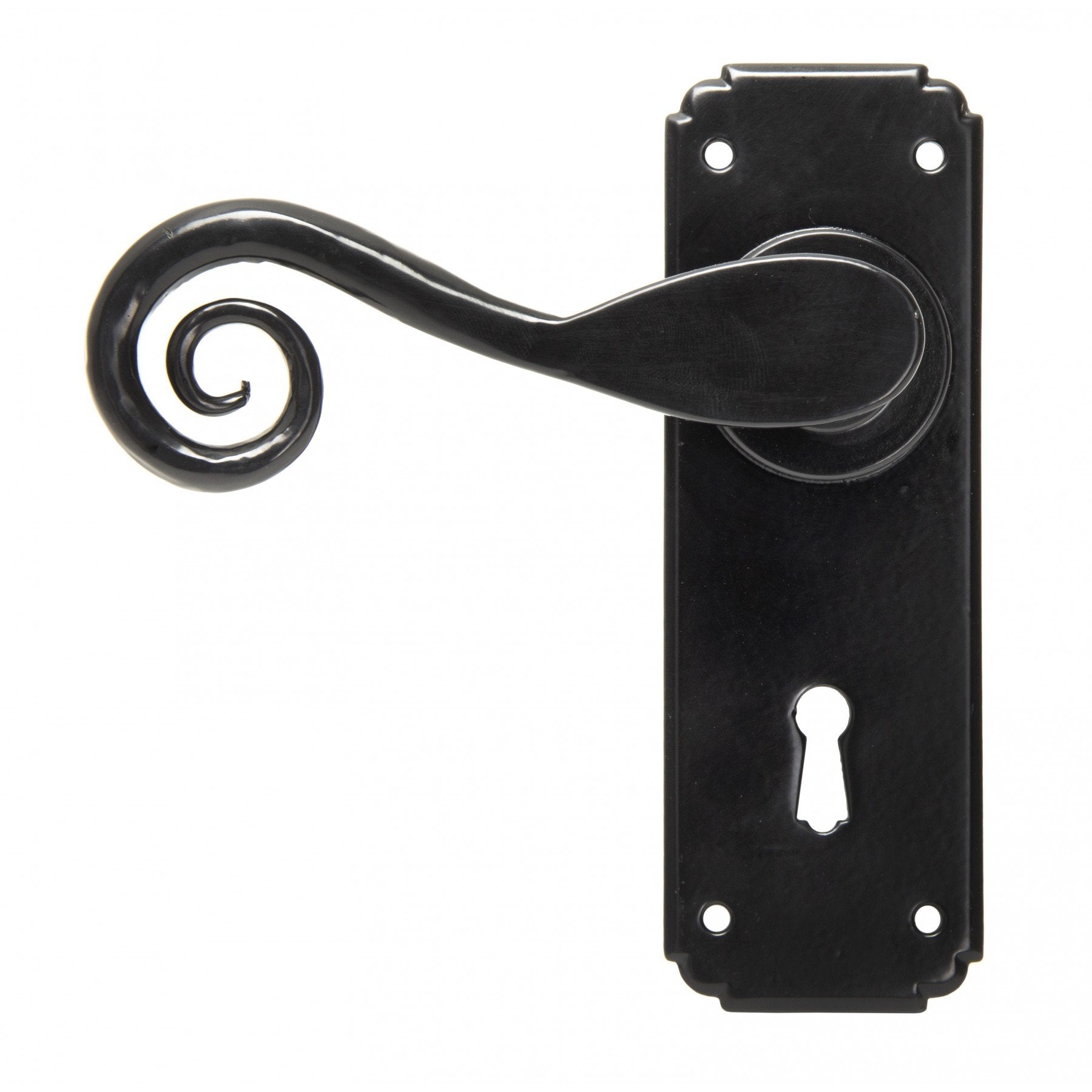 From the Anvil Black Sprung Monkeytail Lever Lock Handle Set