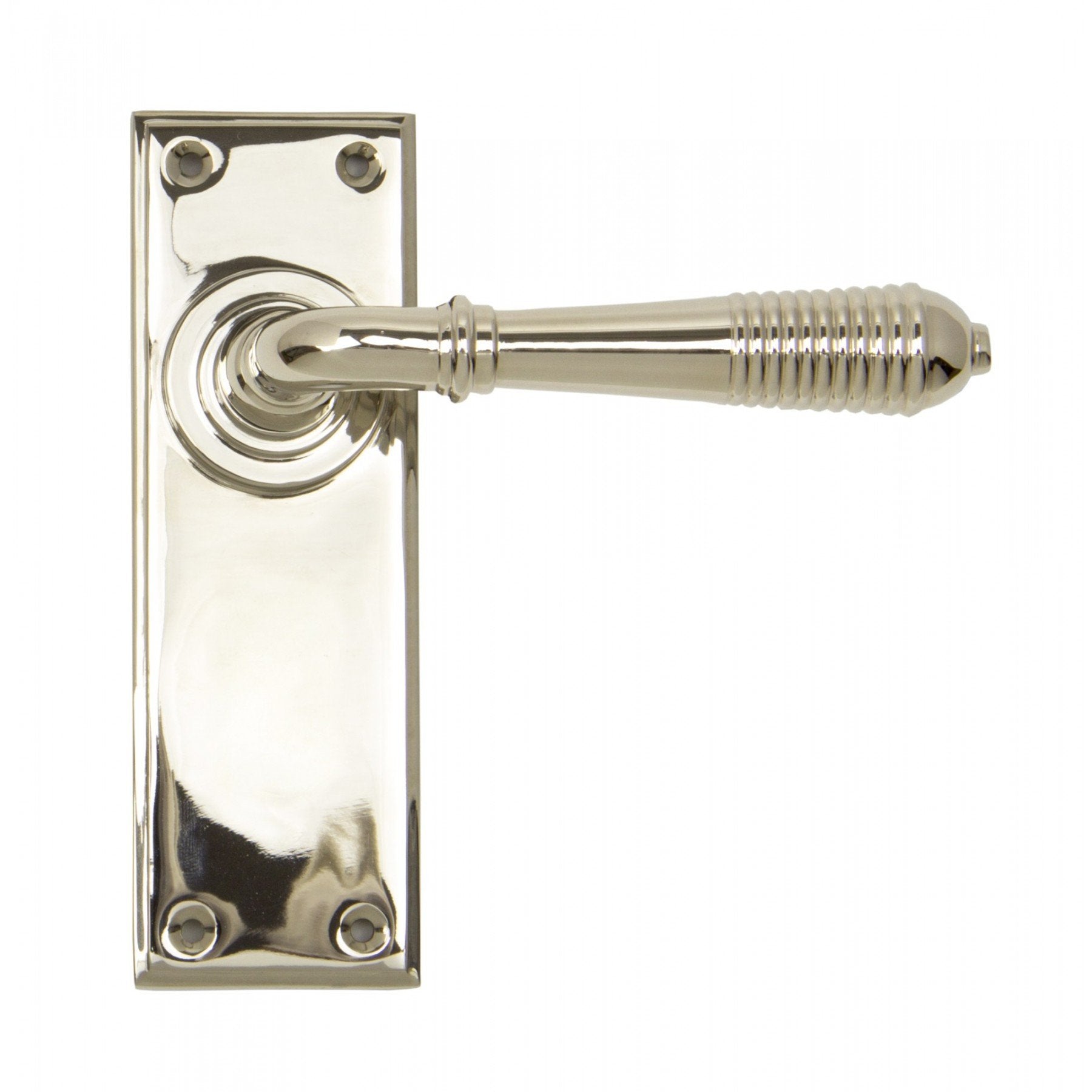 Polished Nickel Reeded Lever Latch Set - No.42 Interiors