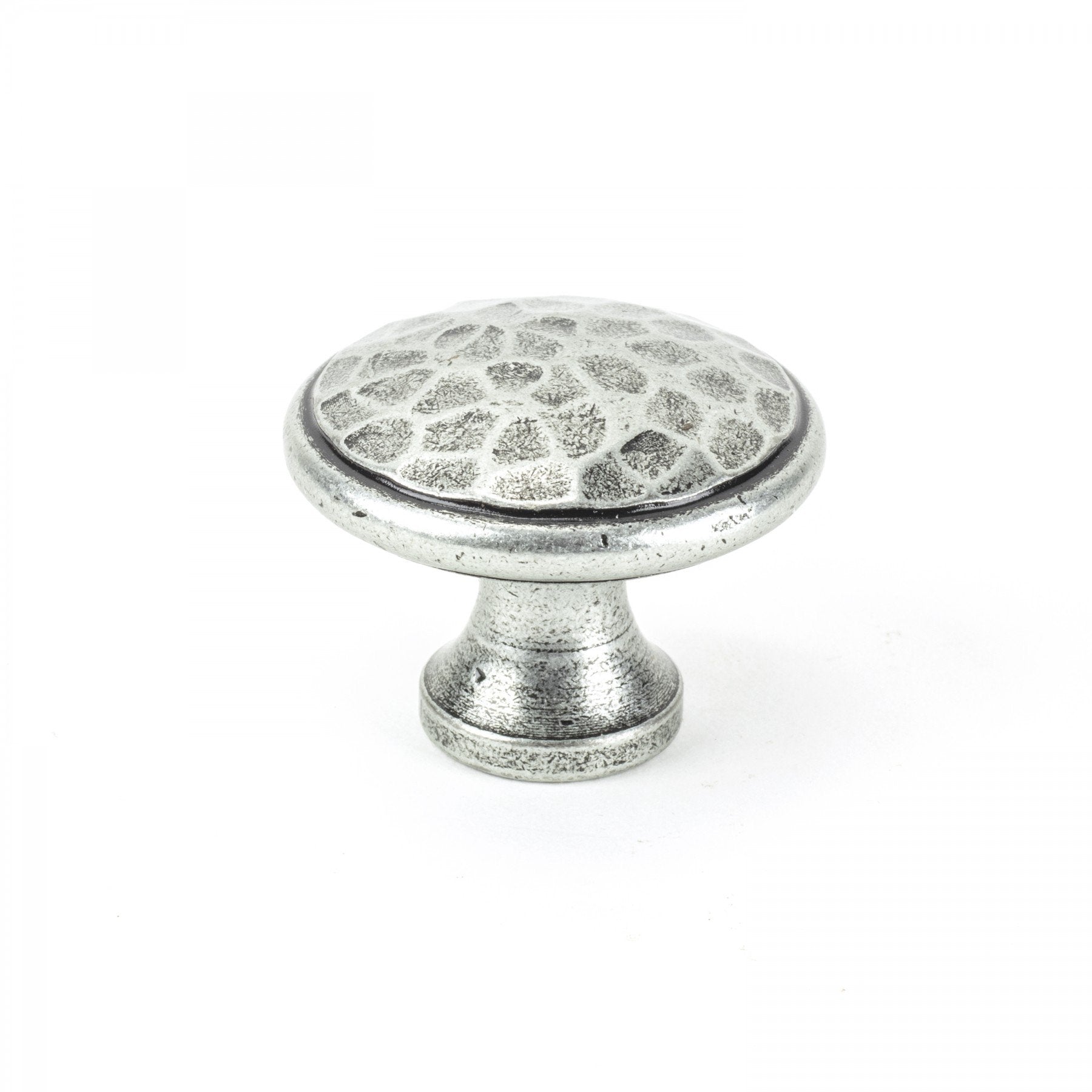From the Anvil Pewter Beaten Cupboard Knob - Large