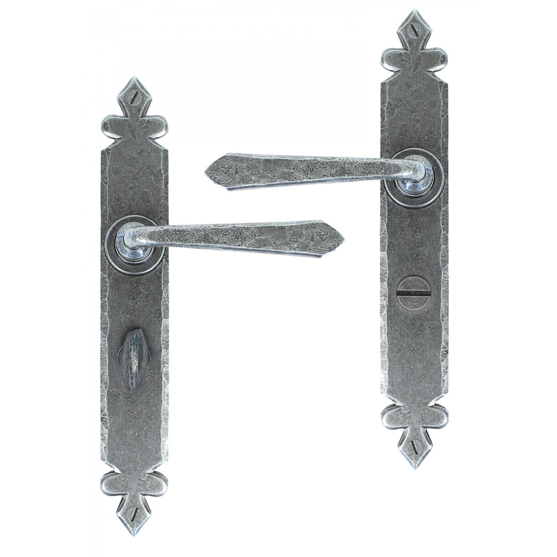 From the Anvil Pewter Cromwell Sprung Lever Bathroom Set