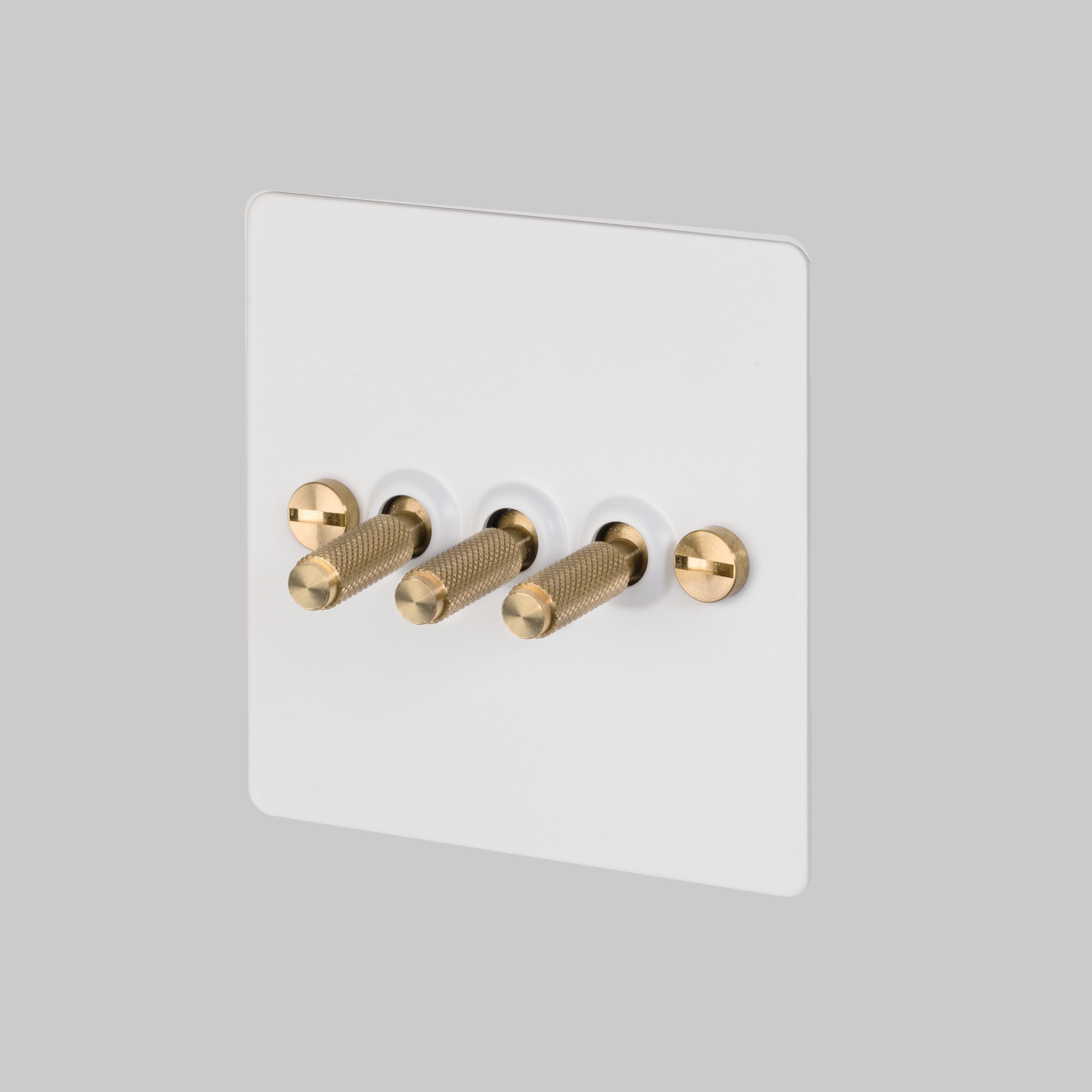 Buster and Punch 3G TOGGLE SWITCH / WHITE / BRASS - No.42 Interiors