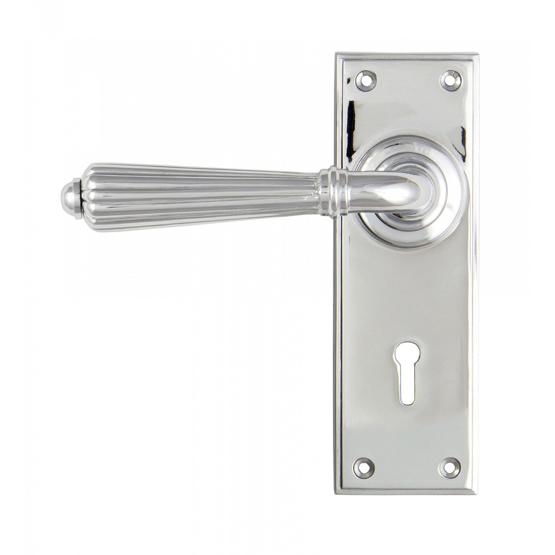 Polished Chrome Hinton Lever Lock Set - No.42 Interiors