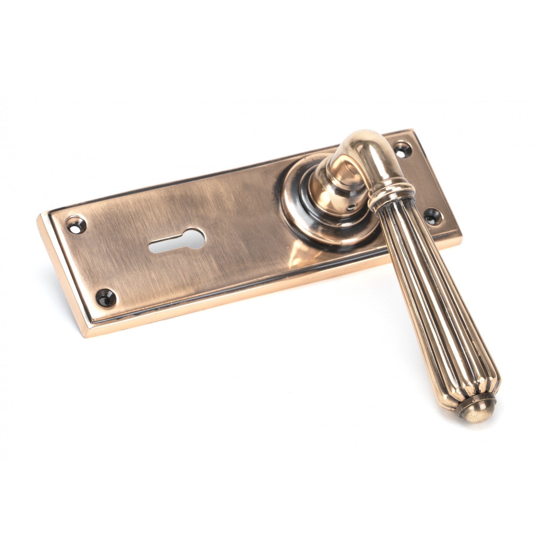 From the Anvil Polished Bronze Hinton Lever Lock Set