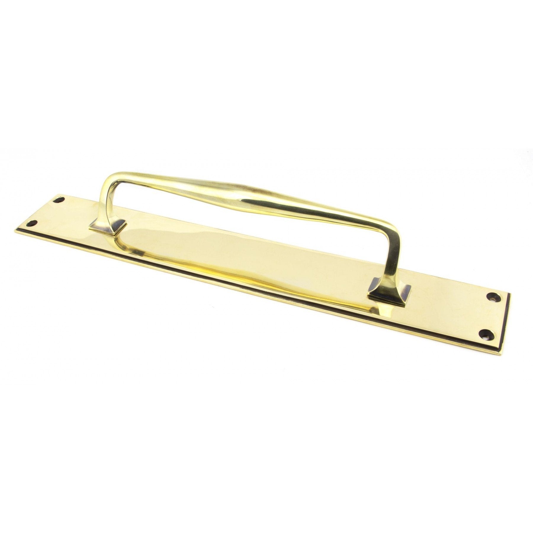 From the Anvil Aged Brass 425mm Art Deco Pull Handle on Backplate