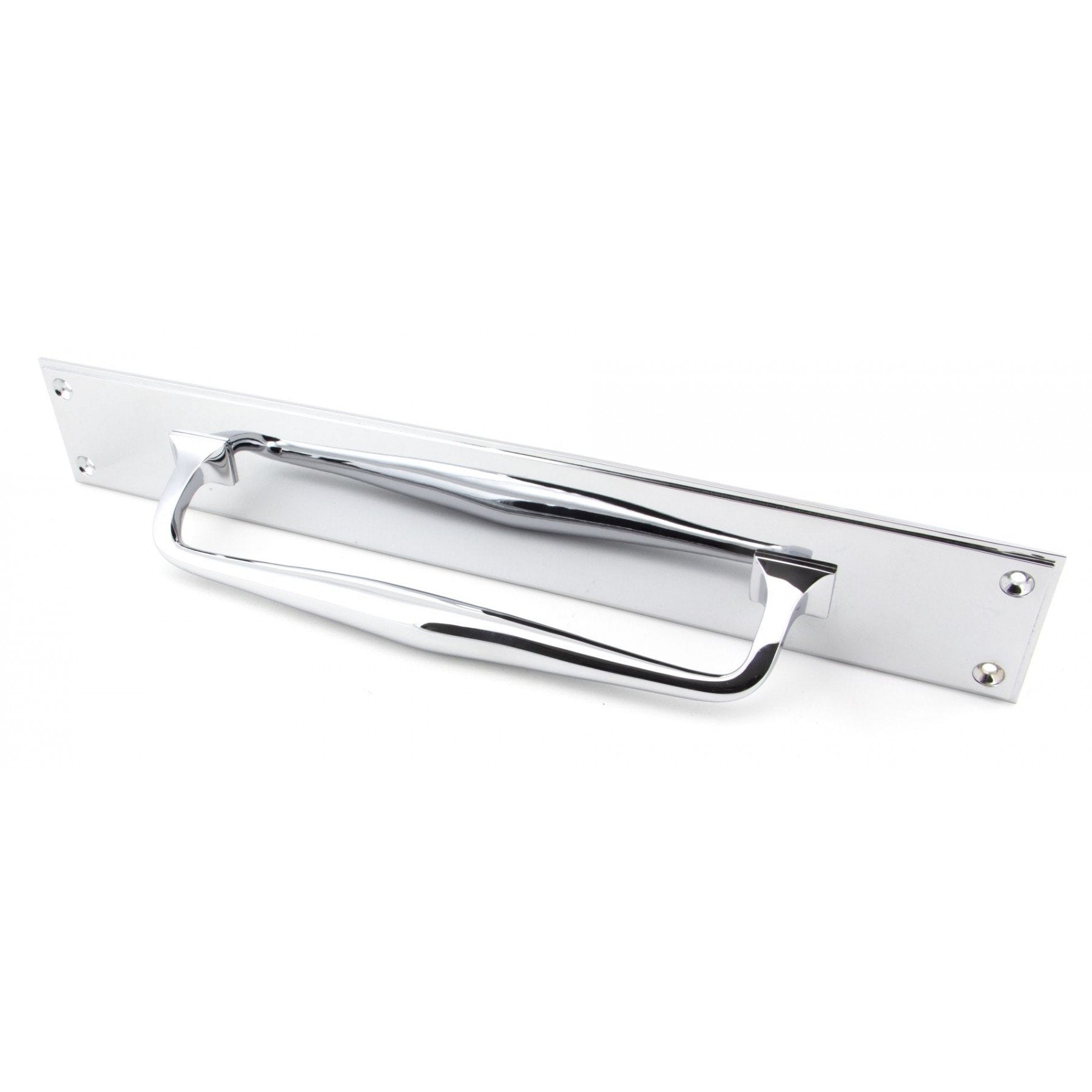 From the Anvil Polished Chrome 425mm Art Deco Pull Handle on Backplate