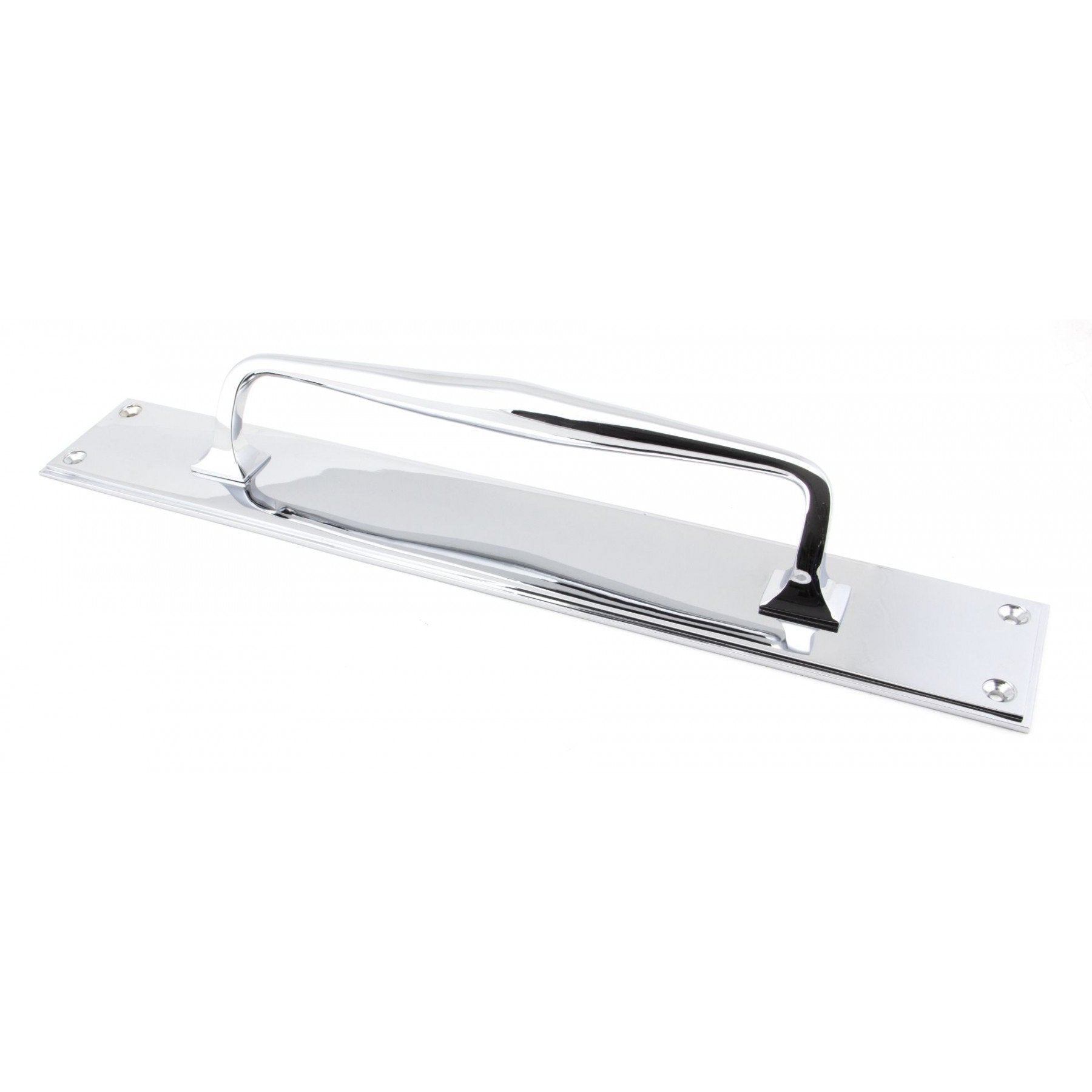 From the Anvil Polished Chrome 425mm Art Deco Pull Handle on Backplate
