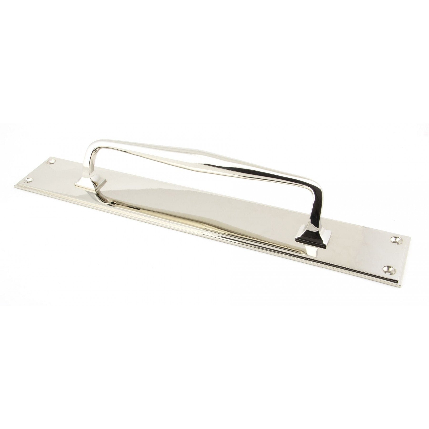 From the Anvil Polished Nickel 425mm Art Deco Pull Handle on Backplate