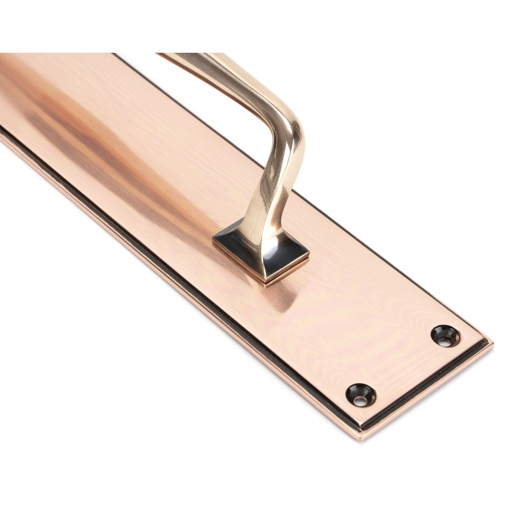 From the Anvil Polished Bronze 425mm Art Deco Pull Handle on Backplate
