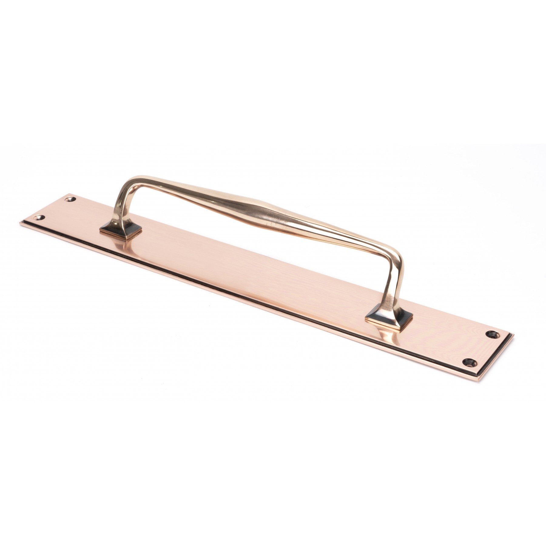 From the Anvil Polished Bronze 425mm Art Deco Pull Handle on Backplate