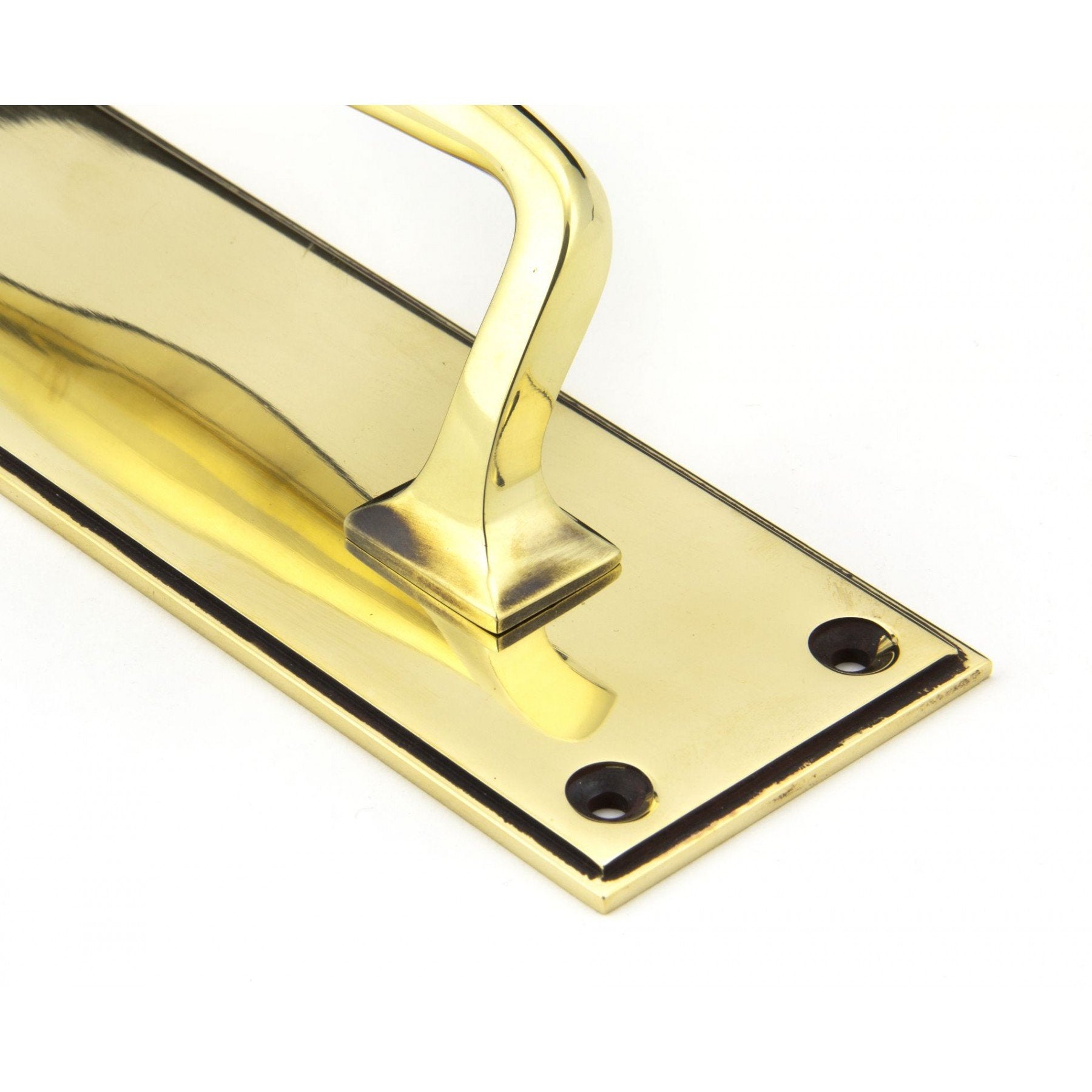 From the Anvil Aged Brass 300mm Art Deco Pull Handle on Backplate