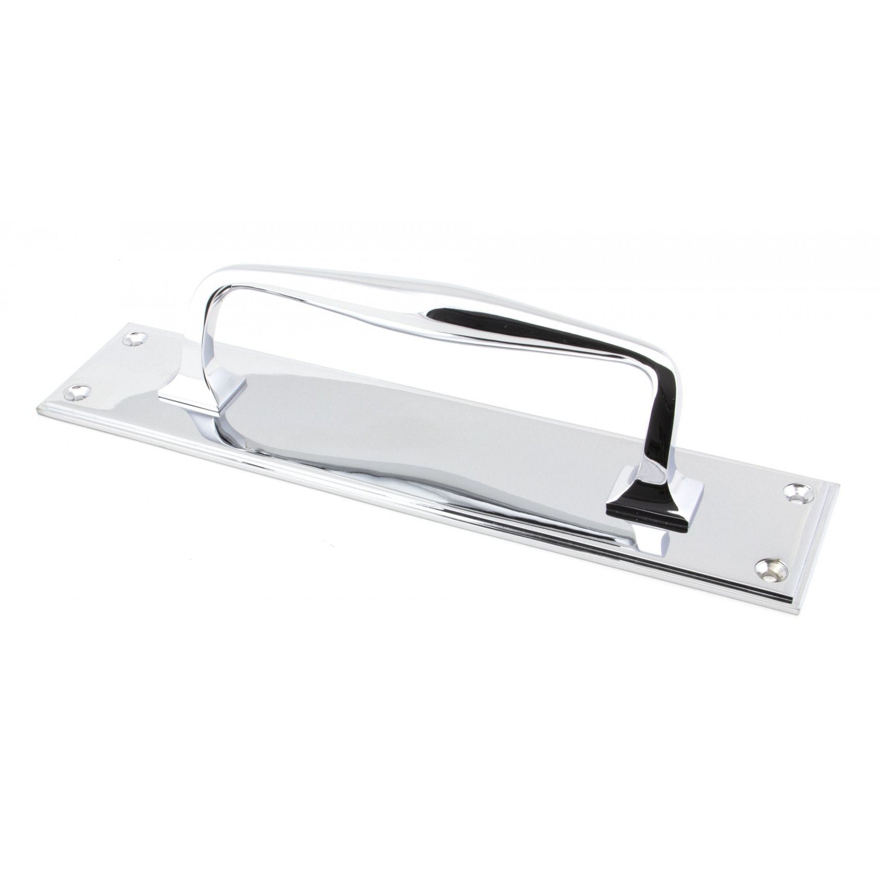 From the Anvil Polished Chrome 300mm Art Deco Pull Handle on Backplate - No.42 Interiors
