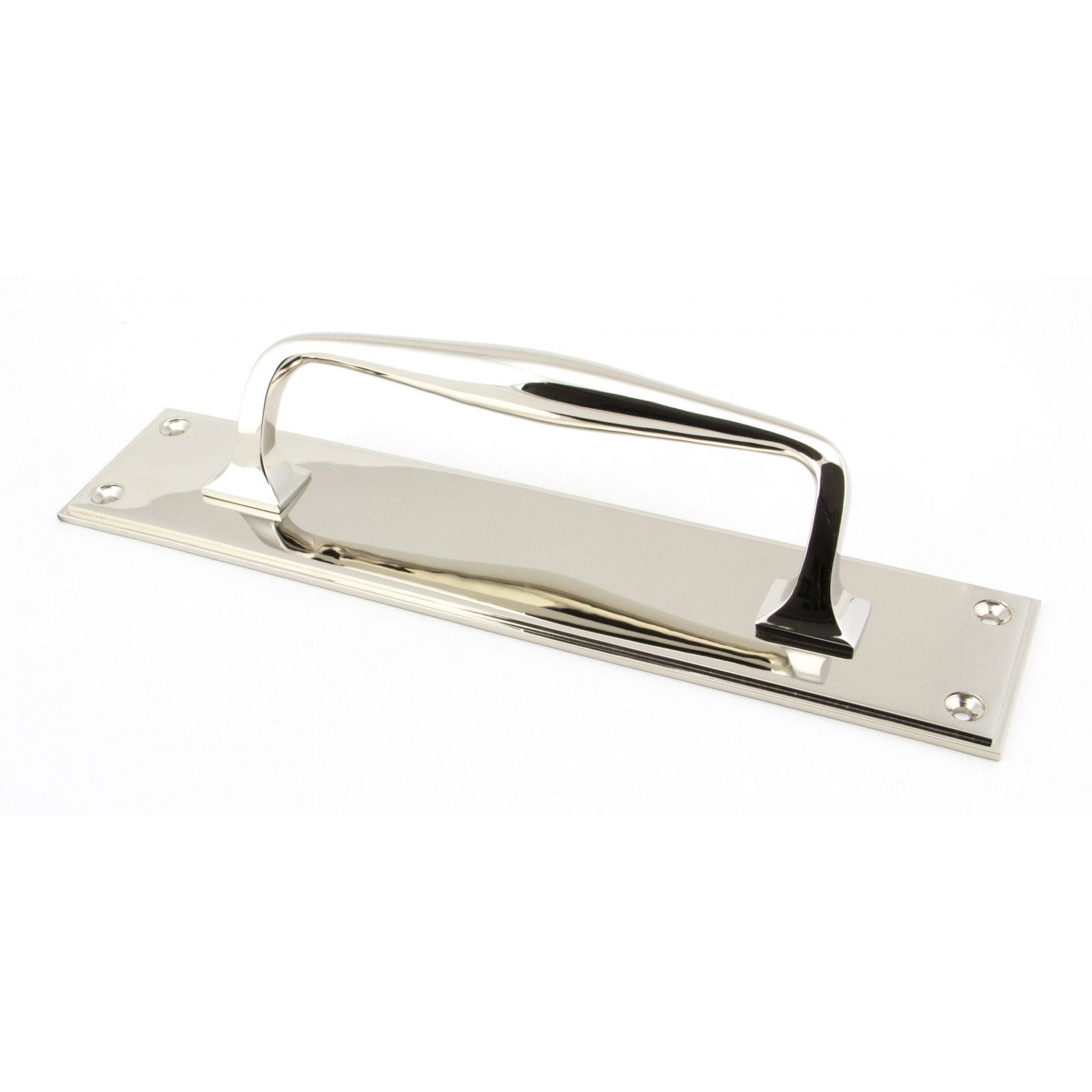 From the Anvil Polished Nickel 300mm Art Deco Pull Handle on Backplate - No.42 Interiors