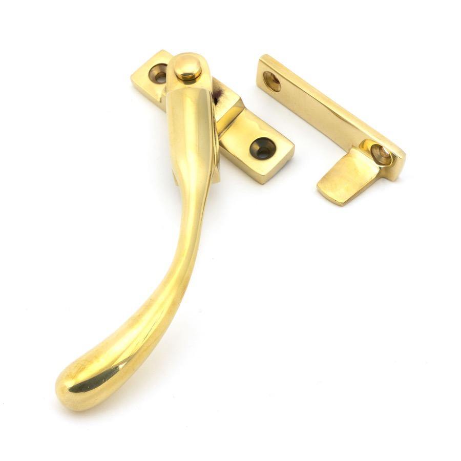 From the Anvil Polished Brass Night-Vent Locking Peardrop Fastener - LH - No.42 Interiors