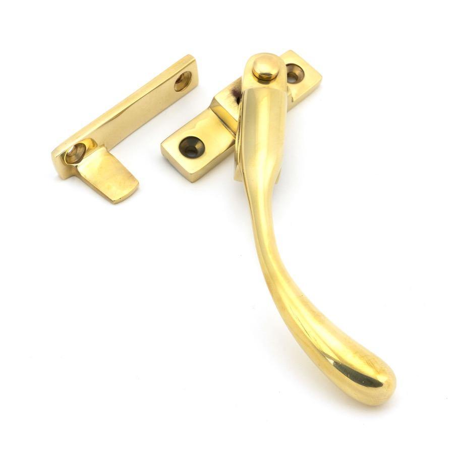 From the Anvil Polished Brass Night-Vent Locking Peardrop Fastener - RH - No.42 Interiors