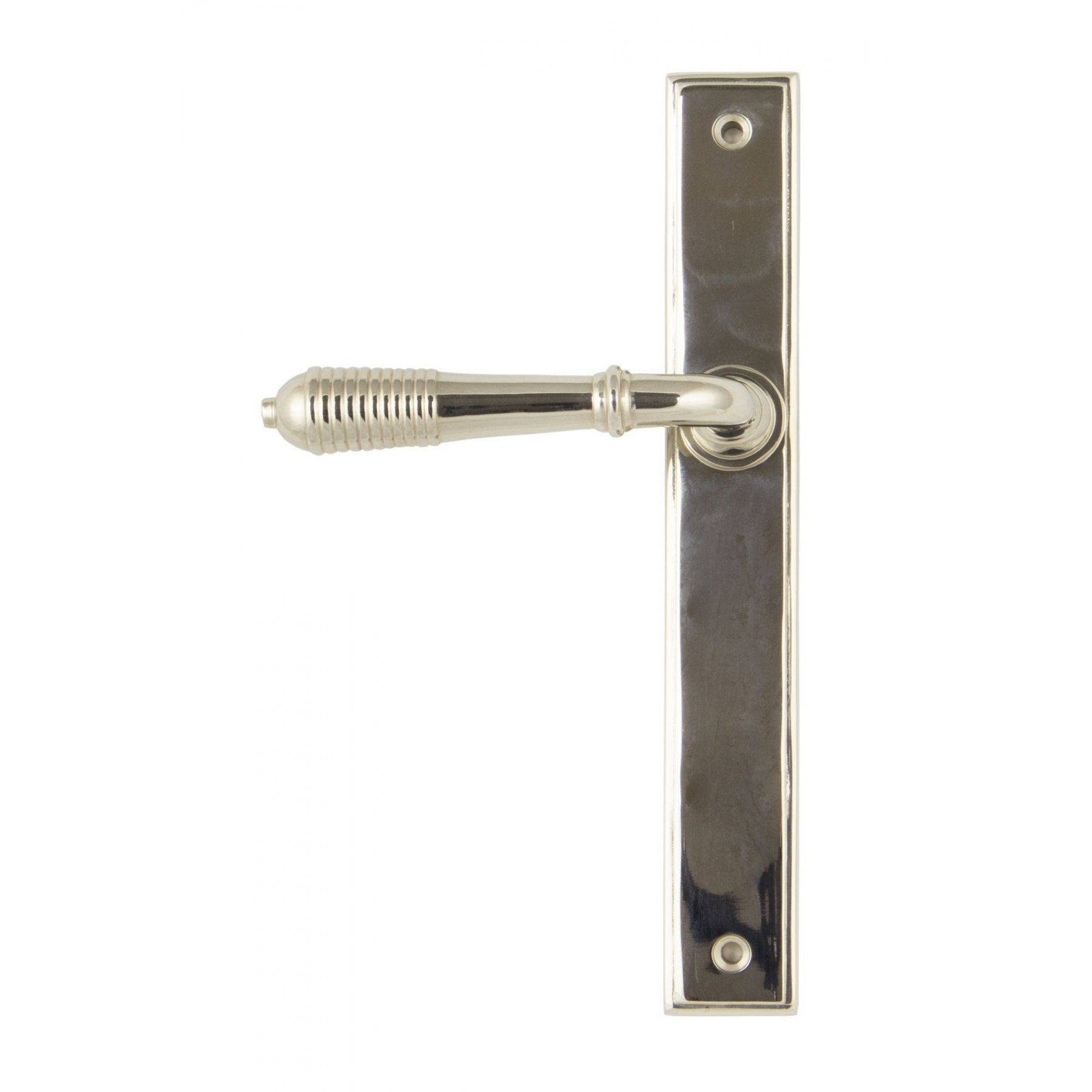 From the Anvil Polished Nickel Reeded Slimline Lever Latch Set - No.42 Interiors