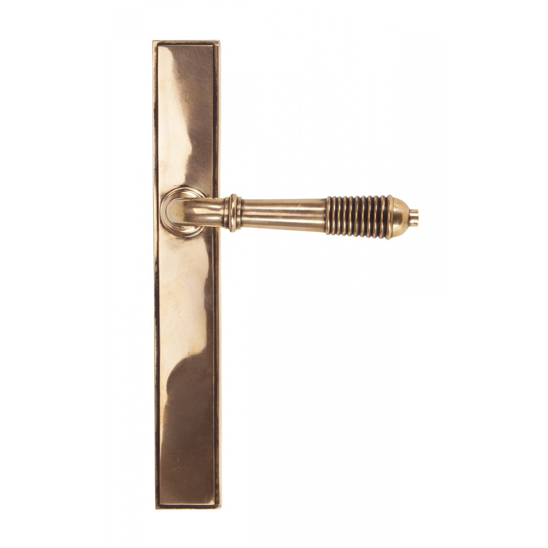 From the Anvil Polished Bronze Reeded Slimline Lever Latch - No.42 Interiors