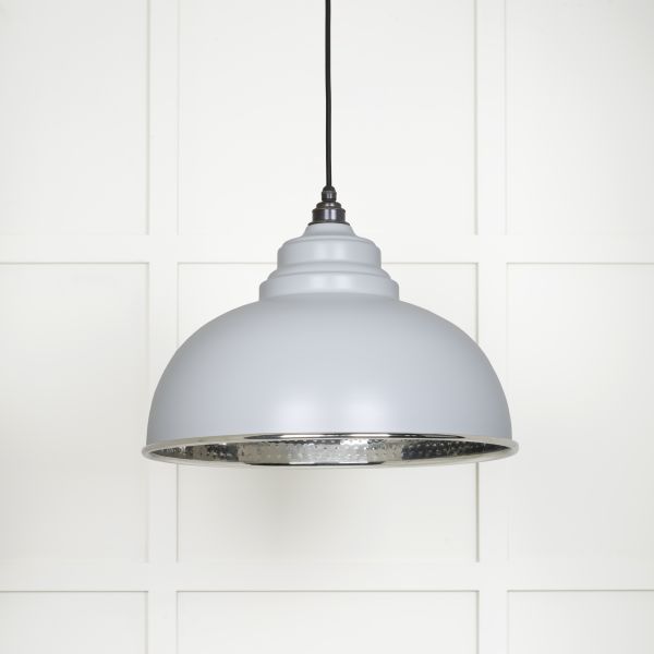 From the Anvil Hammered Nickel Harborne Pendant in Birch