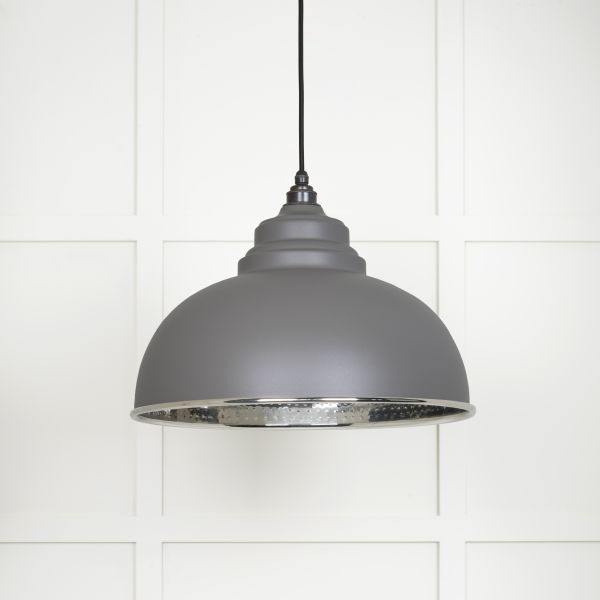 From the Anvil Hammered Nickel Harborne Pendant in Bluff