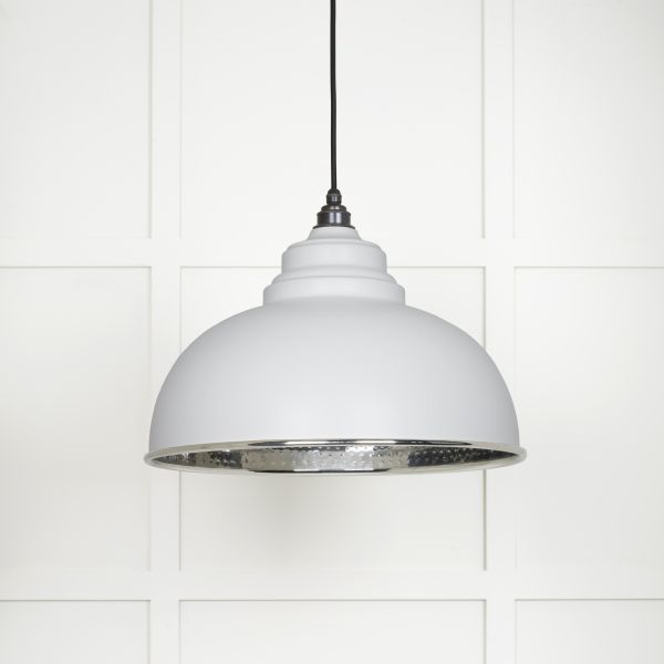 From the Anvil Hammered Nickel Harborne Pendant in Flock