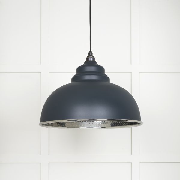 From the Anvil Hammered Nickel Harborne Pendant in Soot