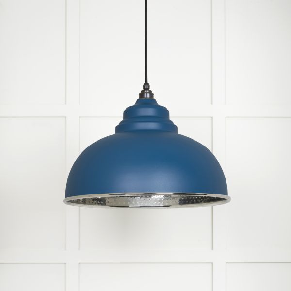 From the Anvil Hammered Nickel Harborne Pendant in Upstream