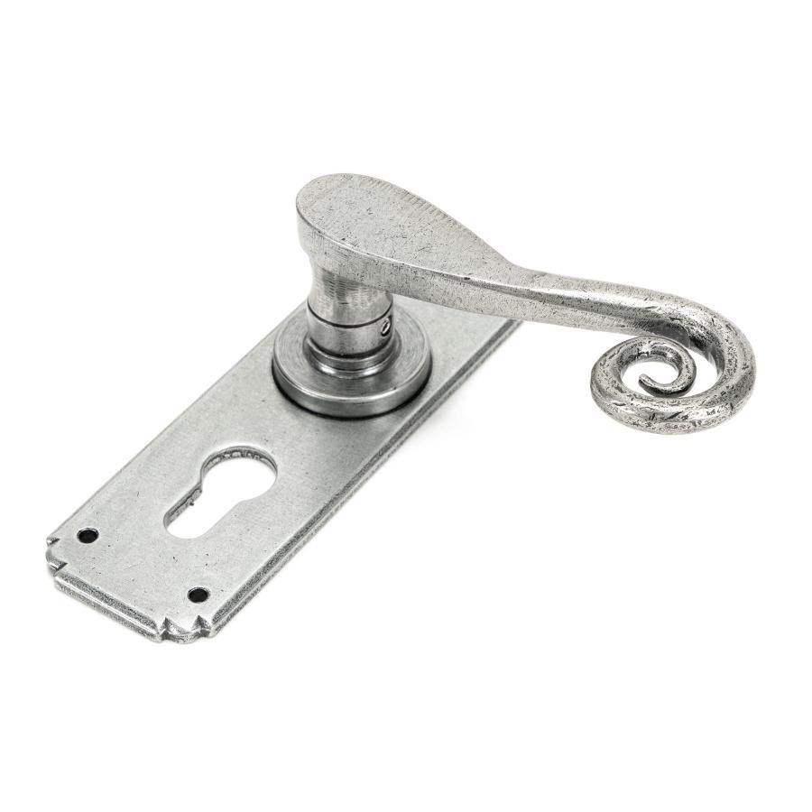 From the Anvil Pewter Monkeytail Lever Euro Lock Set
