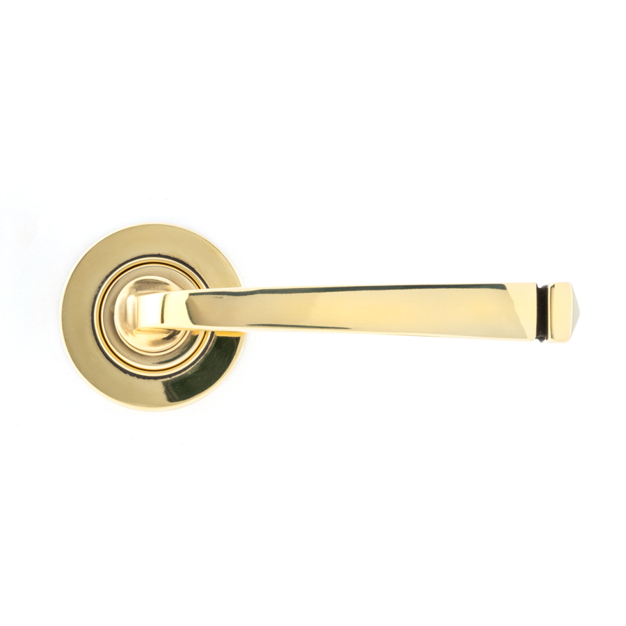 From the Anvil Aged Brass Avon Round Lever on Rose Set (Plain) - Unsprung