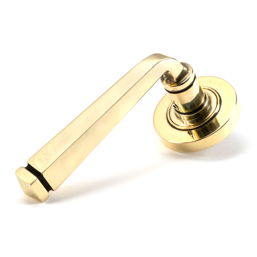 From the Anvil Aged Brass Avon Round Lever on Rose Set (Plain)