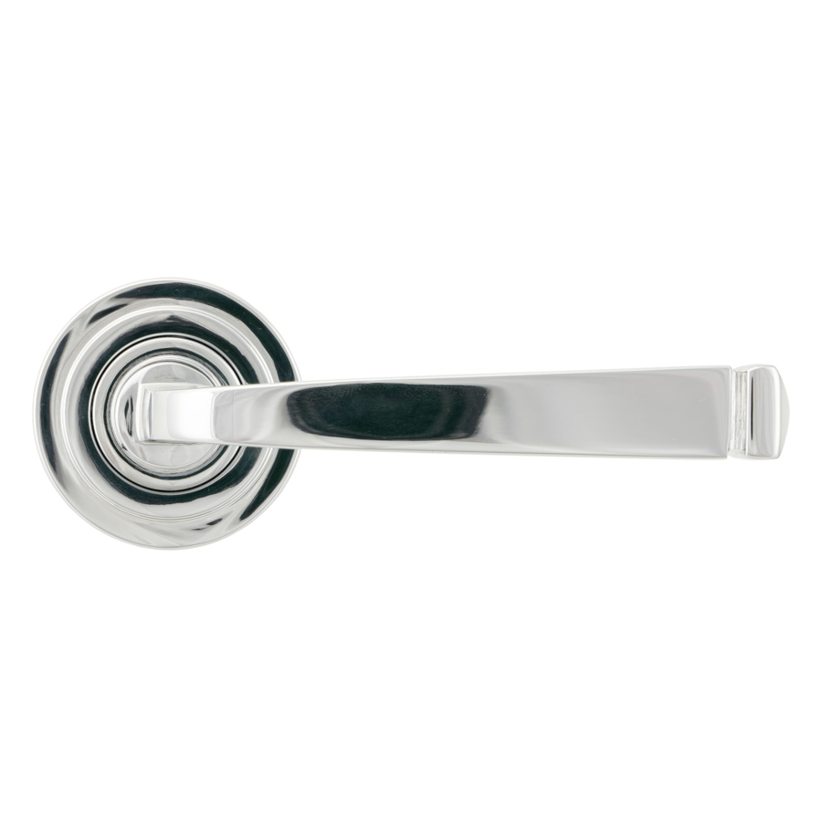 From the Anvil Polished Chrome Avon Round Lever on Rose Set (Art Deco) - Unsprung