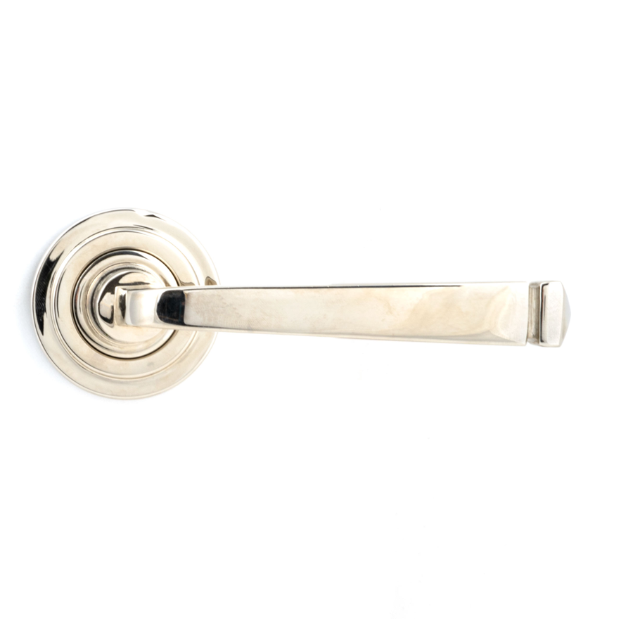 From the Anvil Polished Nickel Avon Round Lever on Rose Set (Art Deco)