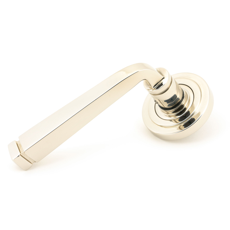 From the Anvil Polished Nickel Avon Round Lever on Rose Set (Art Deco) - Unsprung