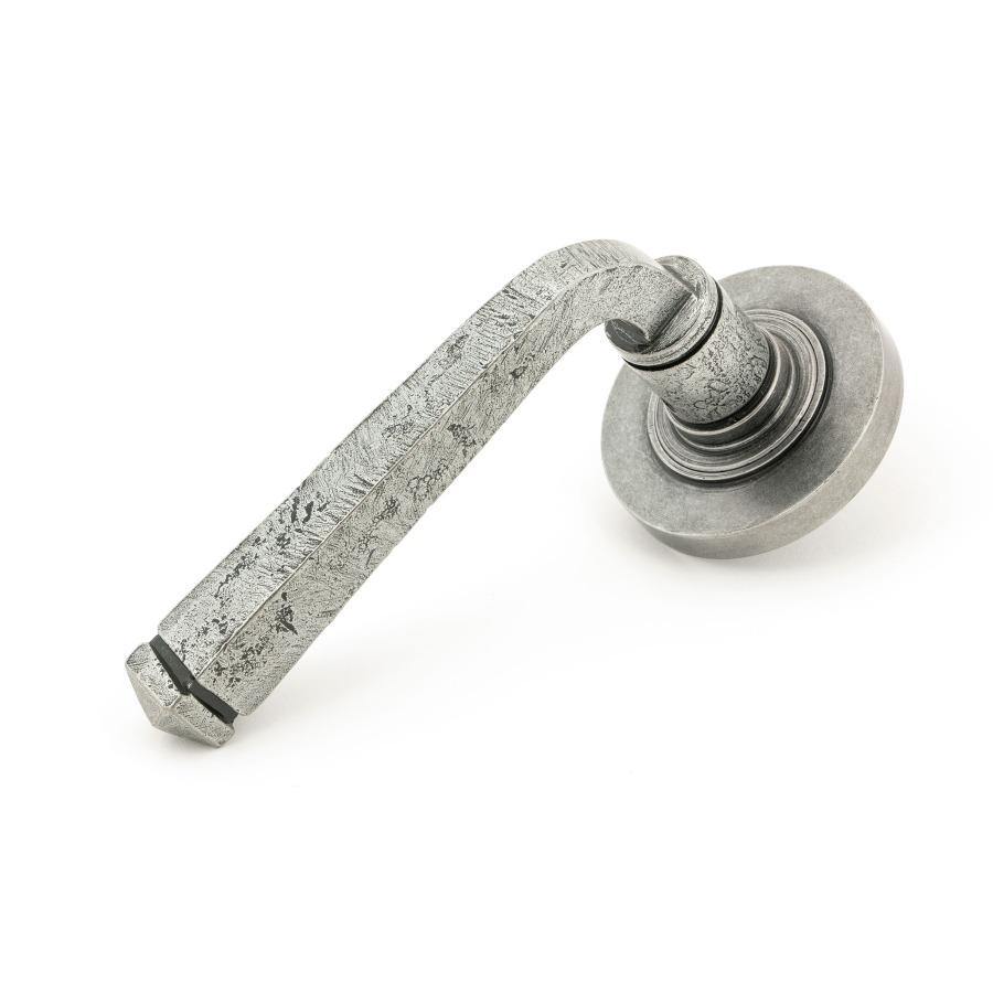 From the Anvil Pewter Avon Round Lever on Rose Set (Plain) - No.42 Interiors
